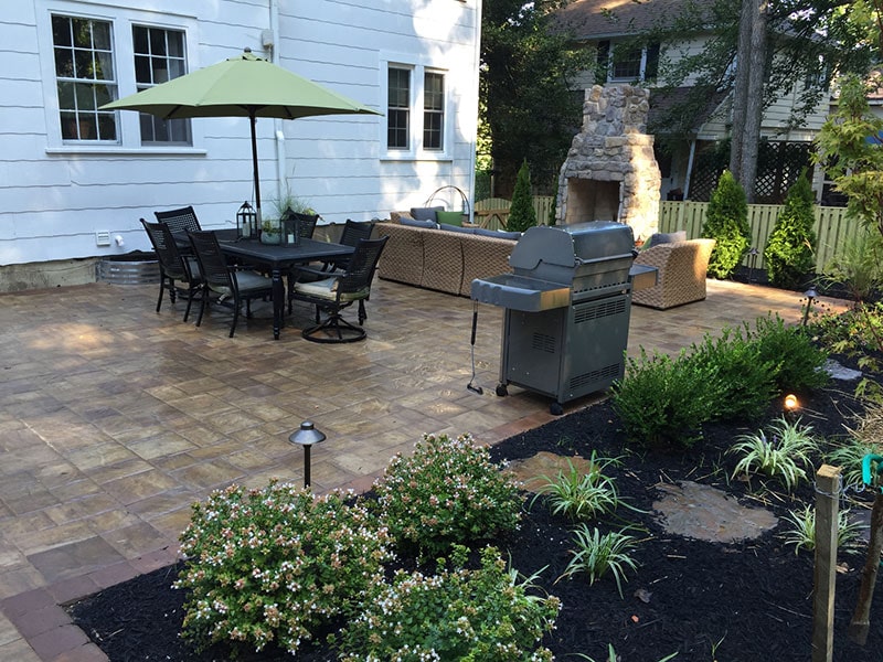 Glenwood Home Backyard Patio and Fireplace